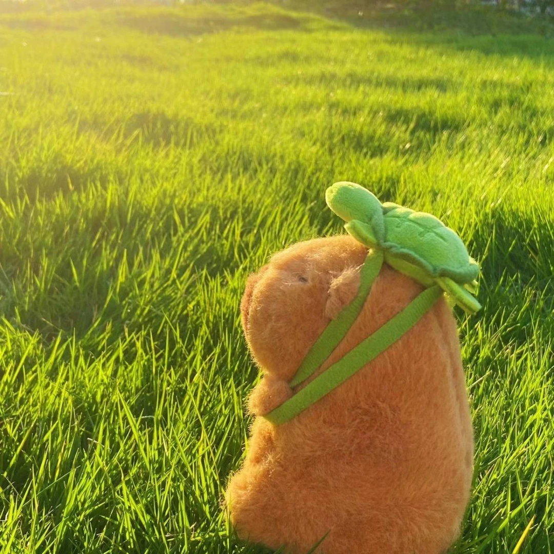 卡皮巴拉水豚动物毛绒玩偶学生可爱车载抱枕玩具水豚毛绒挂件H623