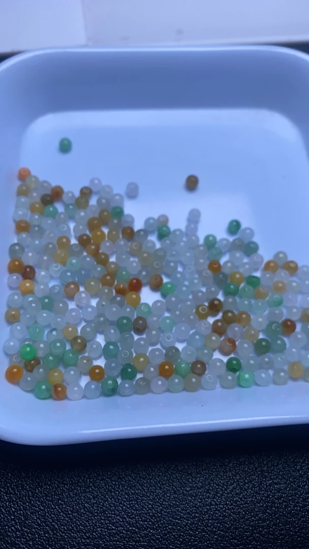 三彩小米珠1元一颗20颗起卖卡3.4大小手工时尚珠宝彩色翡翠小米珠