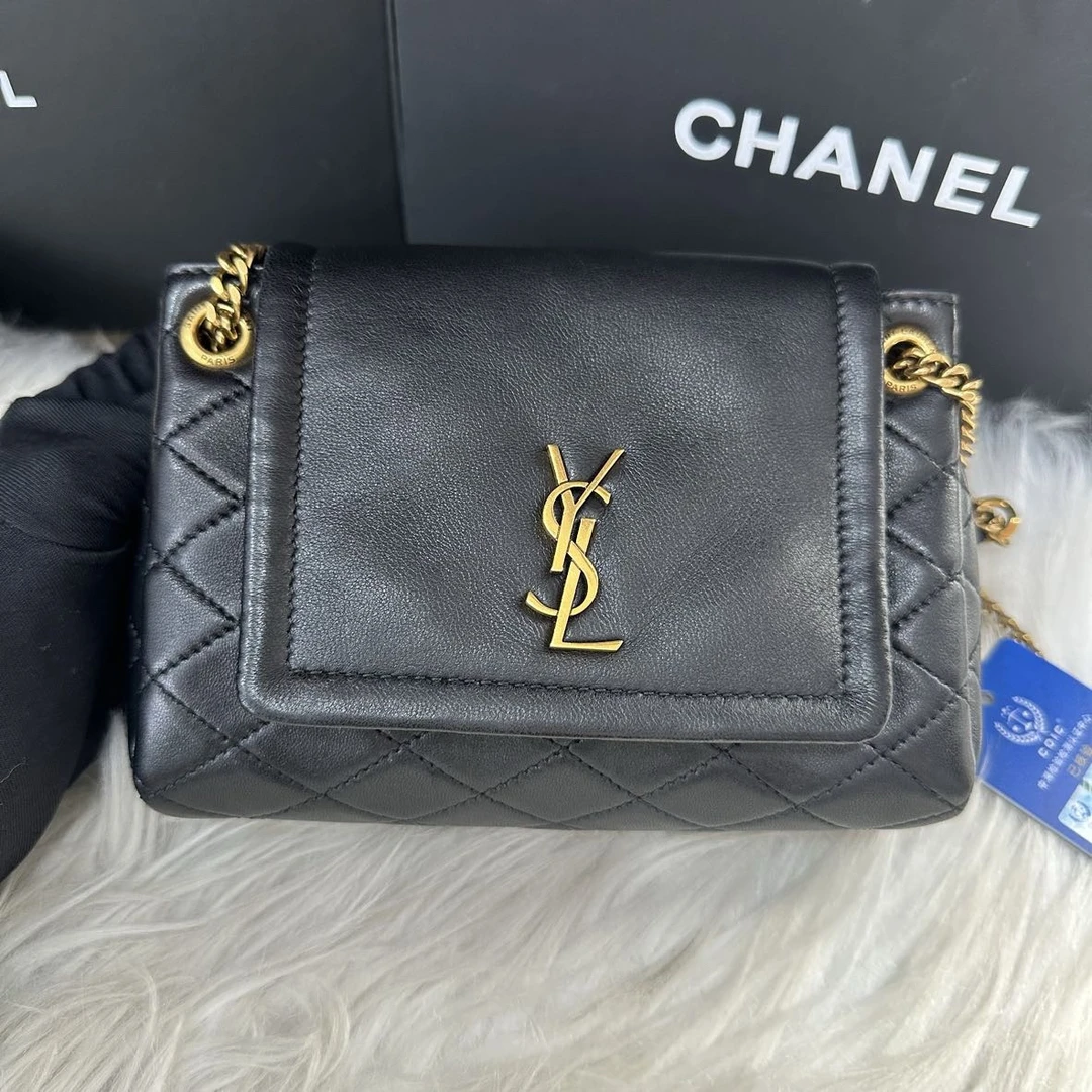 99新 YSL/圣罗兰 臻选黑金洛丽塔nolita单肩斜挎腋下