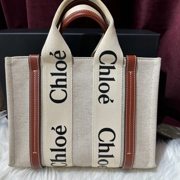 95新 Chloe/蔻依 棕色woody托特