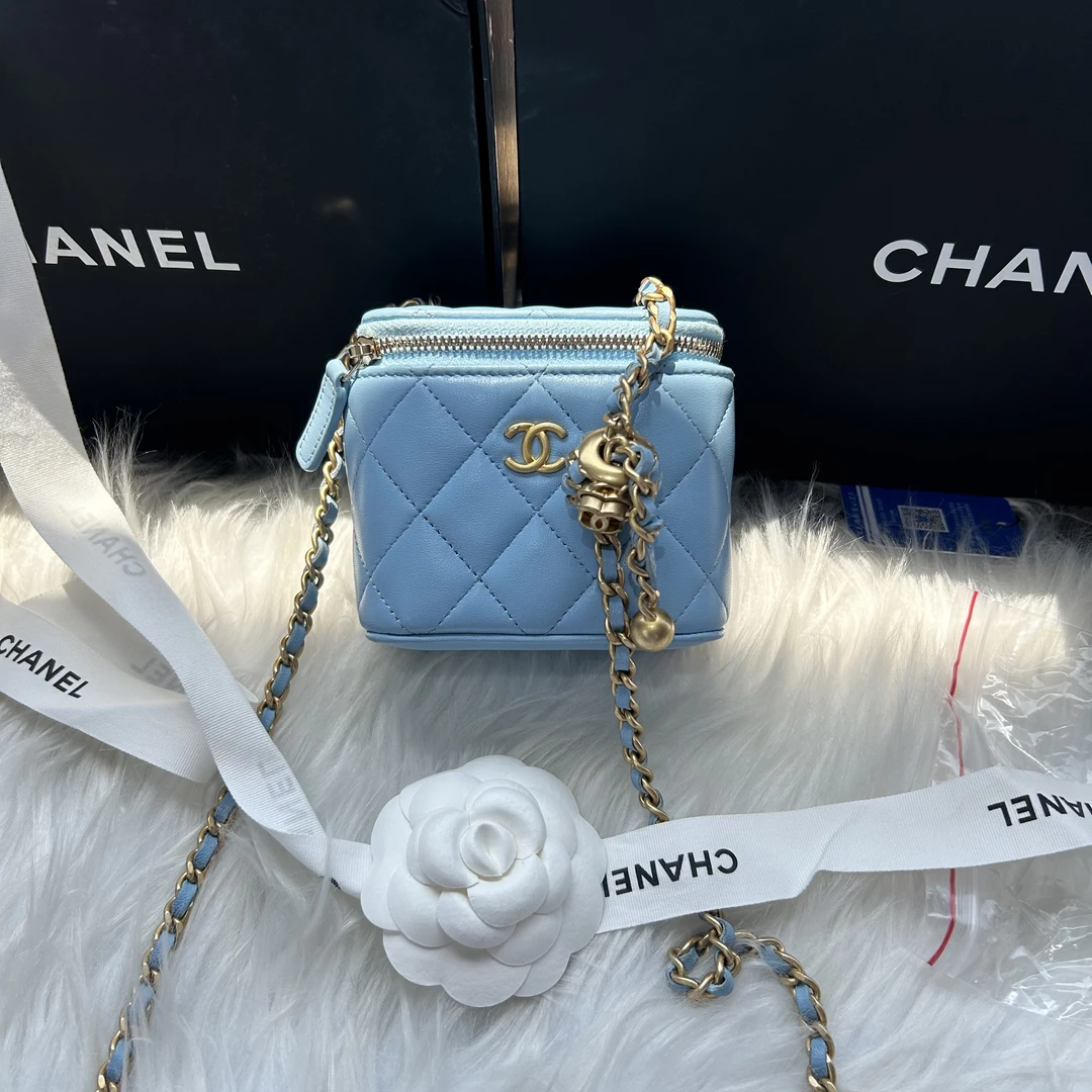 95新 Chanel/香奈儿 22s蓝色核桃金球小盒子（31全套）