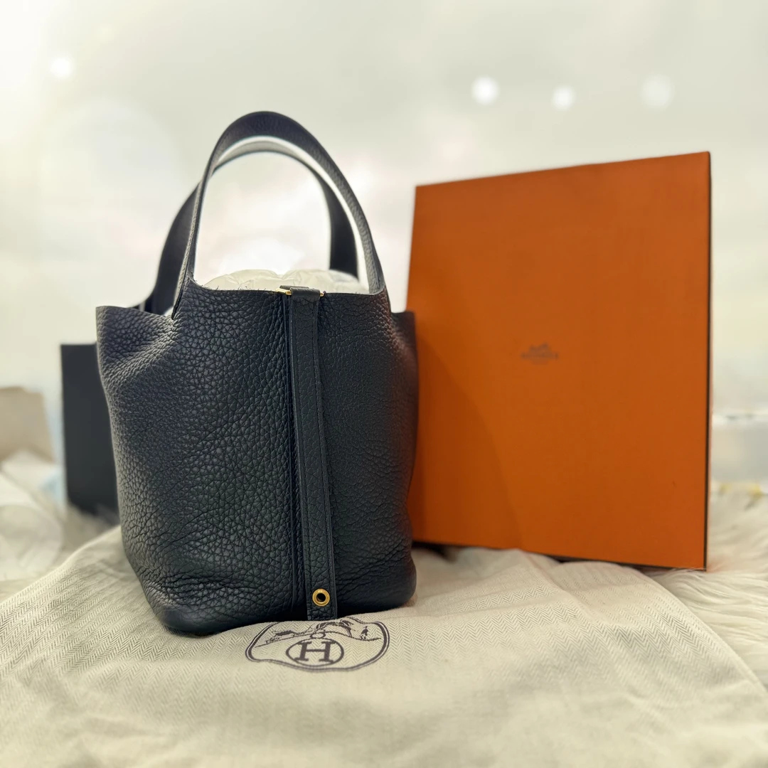 99新 Hermes/爱马仕 黑金菜篮子18（U刻）