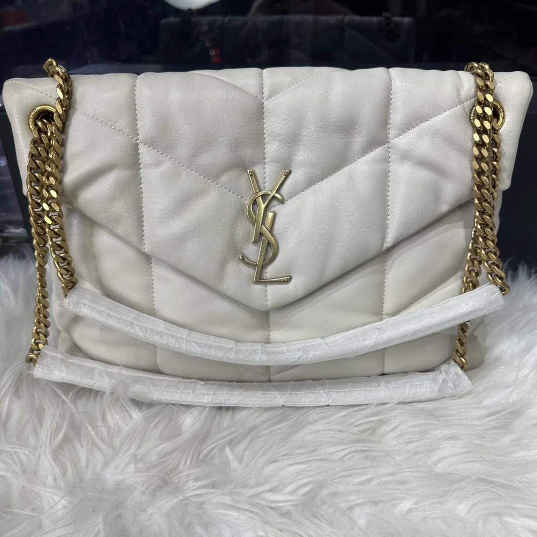 99新 YSL/圣罗兰 臻选白金云朵包链条包（底长约35cm)