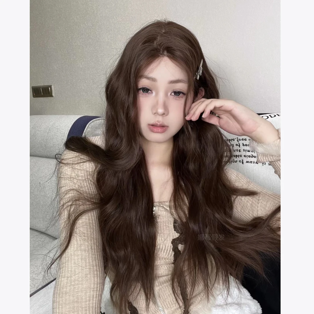 娜莓【精修大头皮悠悠熊】前额蕾丝落日棕蛋蛋卷新工艺女生头套假发