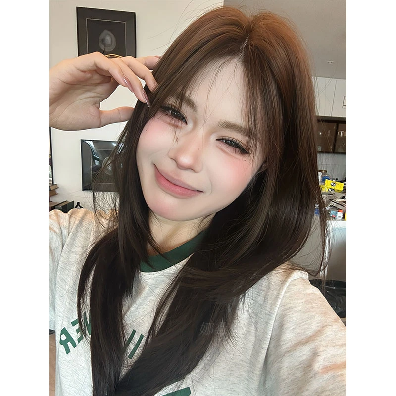 娜莓【恋爱泡泡】精修黑棕自然素颜假发隐形前额蕾丝女生头套假发