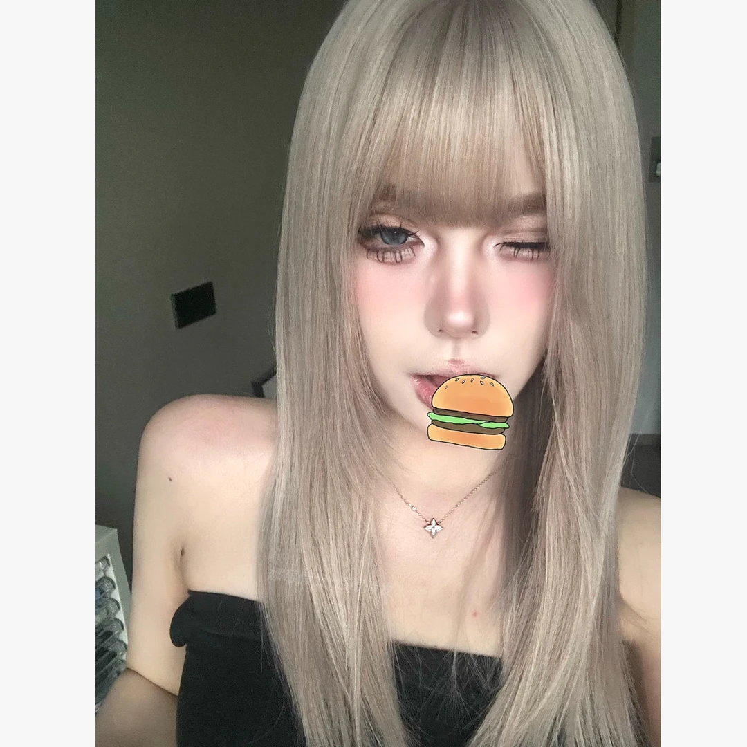 娜莓【时髦精】灰棕网感假发中长发直发日常网感女生夏季全头套假发