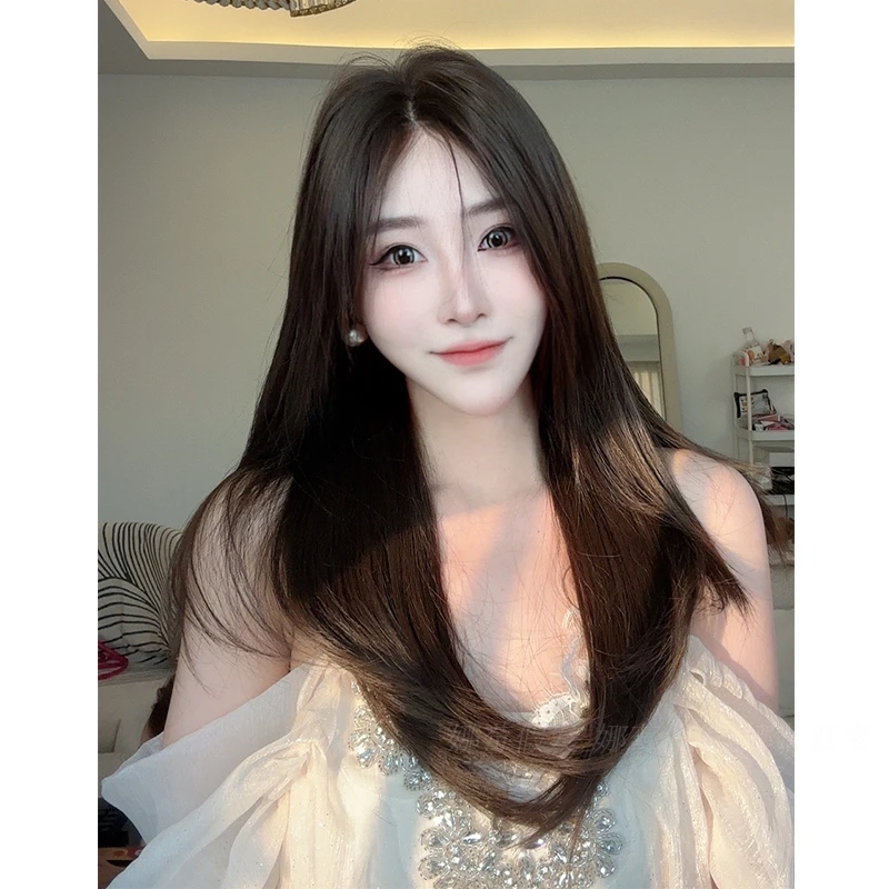 娜莓【清纯妹妹】精修黑棕色原创进口混丝升级大头皮蕾丝头套A假发