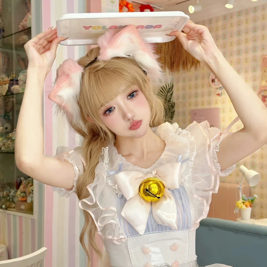 三尾树兽耳仿真kc两用Lolita发夹头箍cos道具