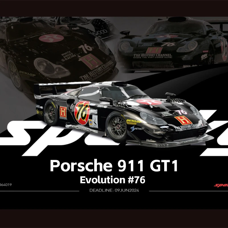 Sparky 1:64 动漫展会版保时捷911 GT1 EVO 合金汽车模型收藏礼物