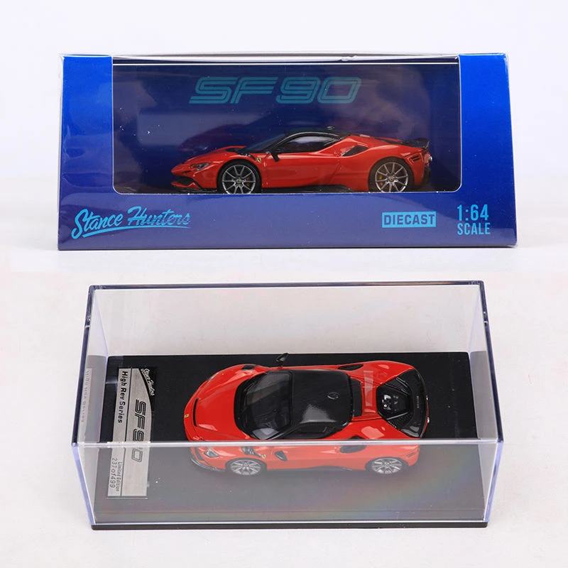 Stance Hunters SH 1:64法拉利SF90跑车合金仿真汽车模型可开后盖