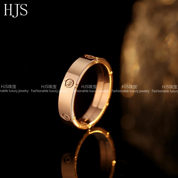 【重金版】18K金简约经典光面卡家戒指ins指环情侣轻奢