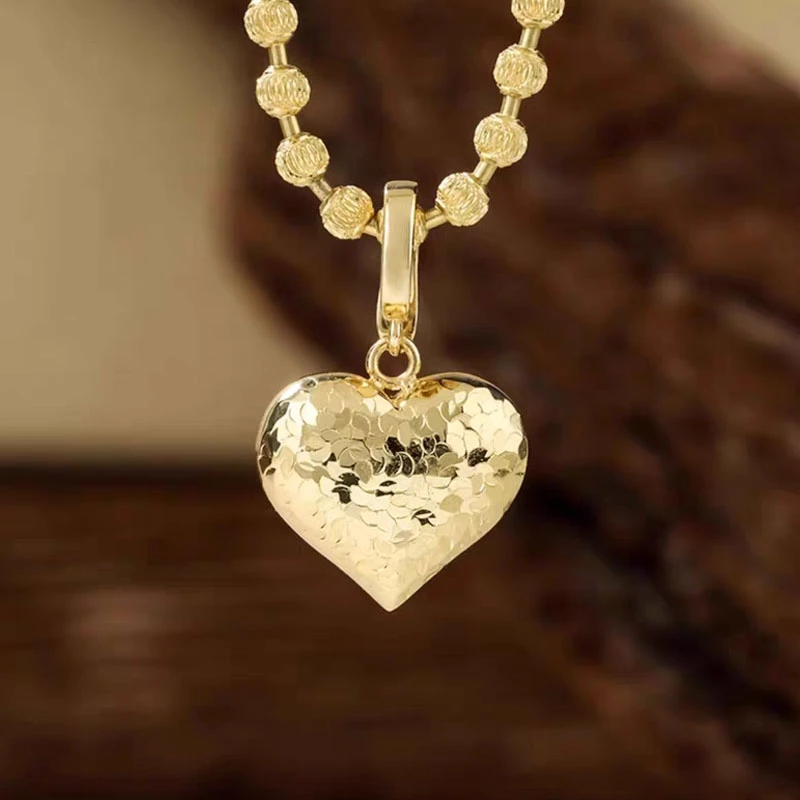 不含项链 18K金碎碎冰高闪爱心吊坠轻奢百搭气质