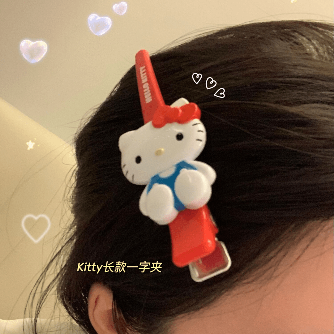 三丽鸥hellowkitty可爱卡通夹子发夹发卡红色少女甜美刘海发头饰