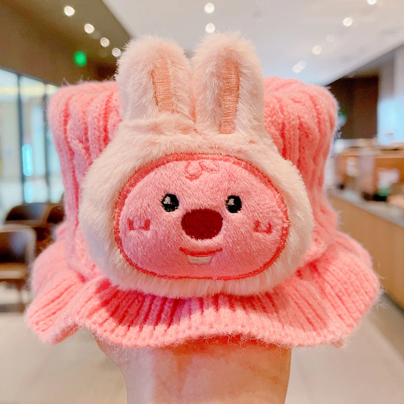 儿童卡通围脖秋冬季防风保暖围巾可爱宝宝防寒套头脖套东北保暖