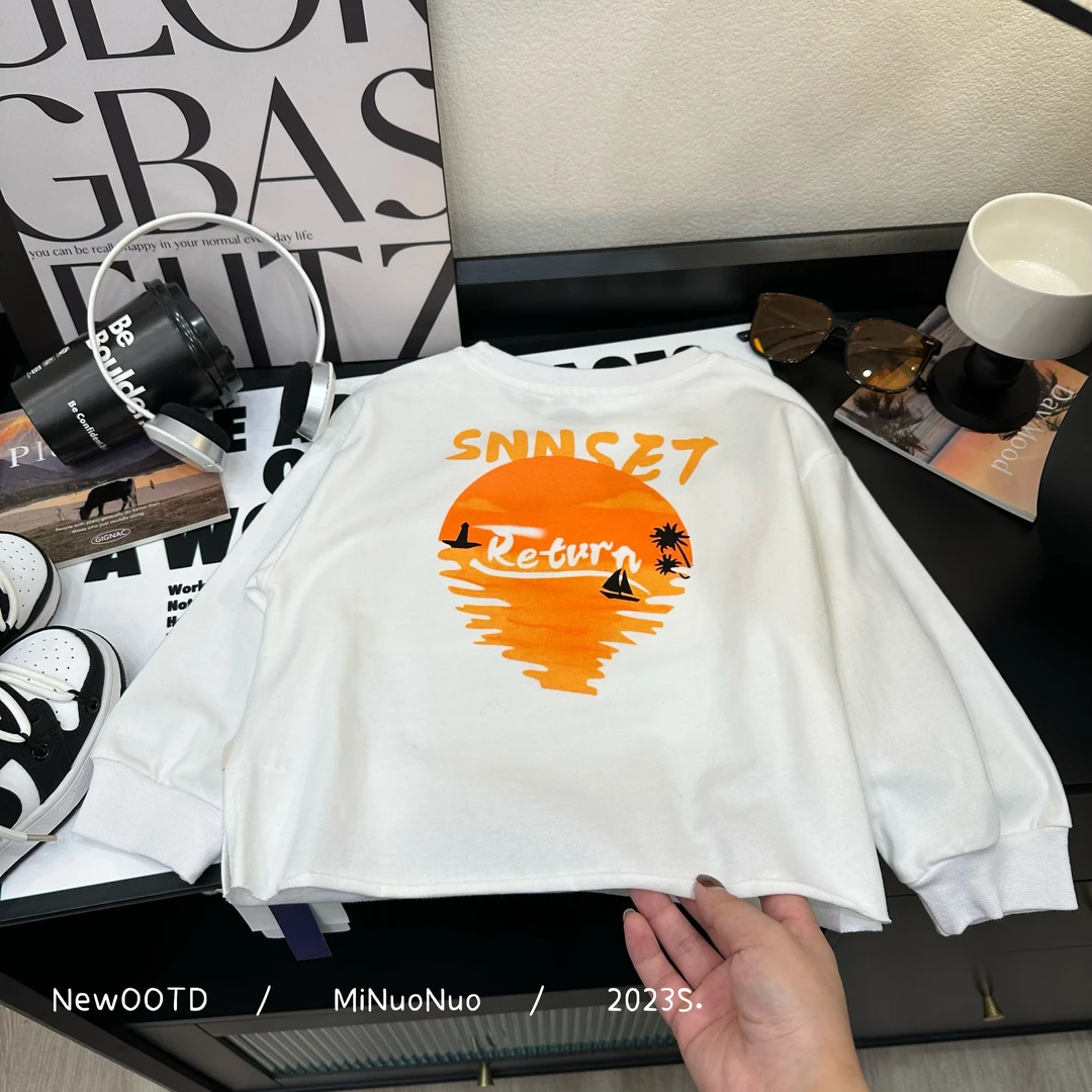 儿童卫衣春装2024新款男童个性印花洋气套头上衣YY5235