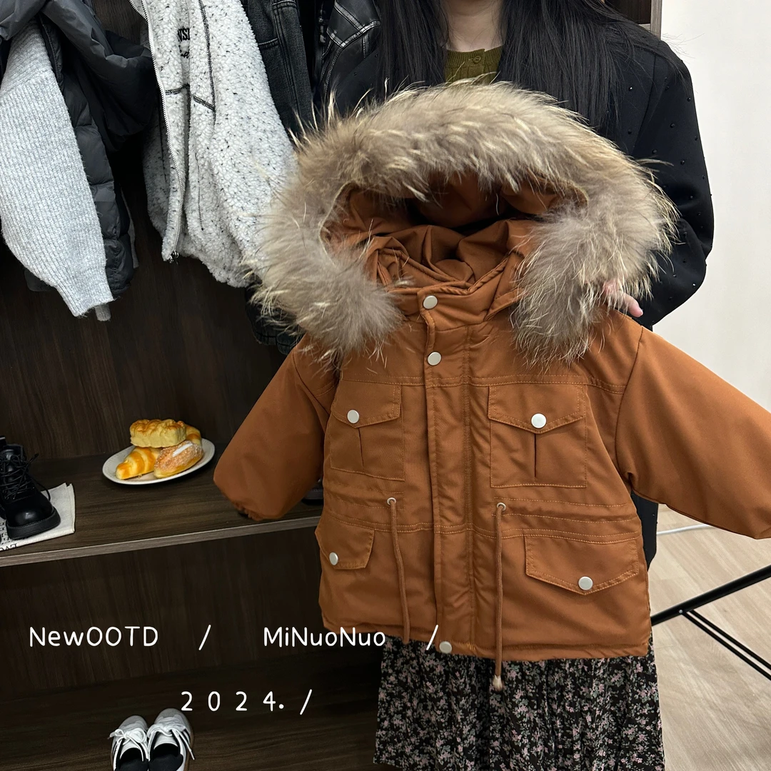 儿童男冬装连帽派克服男童冬季新保暖加绒加厚一件过冬外套D23146