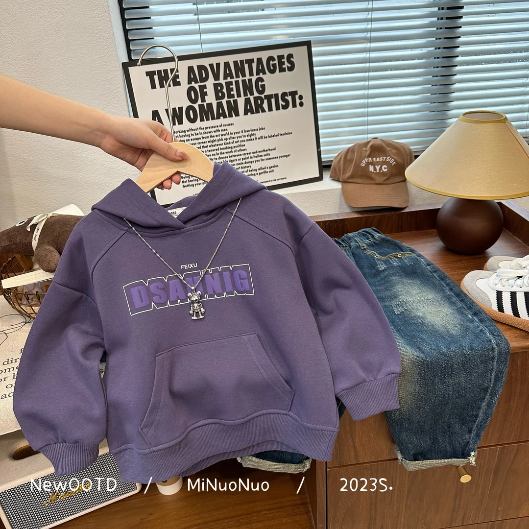 【小黎家】儿童卫衣春款男女童连帽卡通动漫卫衣宝宝春季上衣23Q054
