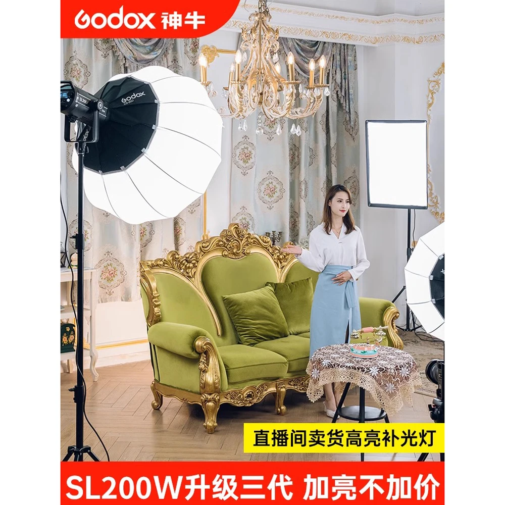 神牛SL200III摄影打光拍摄专业直播打光灯补光灯常亮灯升级无线