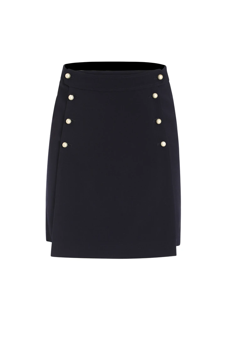 2024夏季新款双排珍珠扣水手风高腰显瘦半身裙M2406-BQ03（0059）