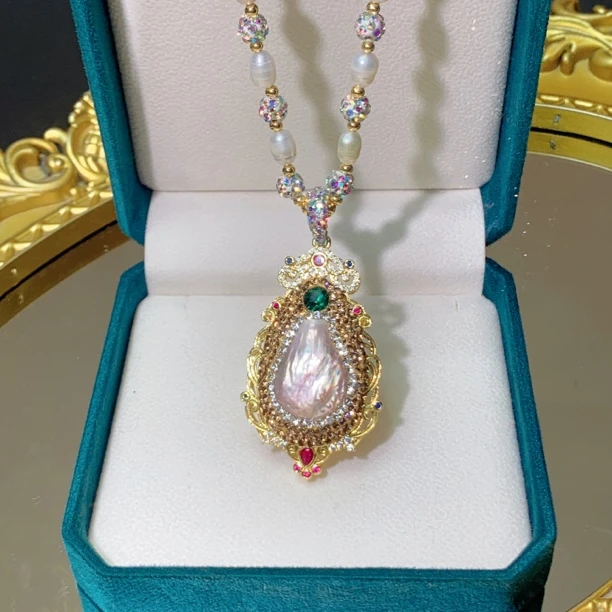 铜合金吊坠 268欧美时尚设计彩色项链八洛克吊坠