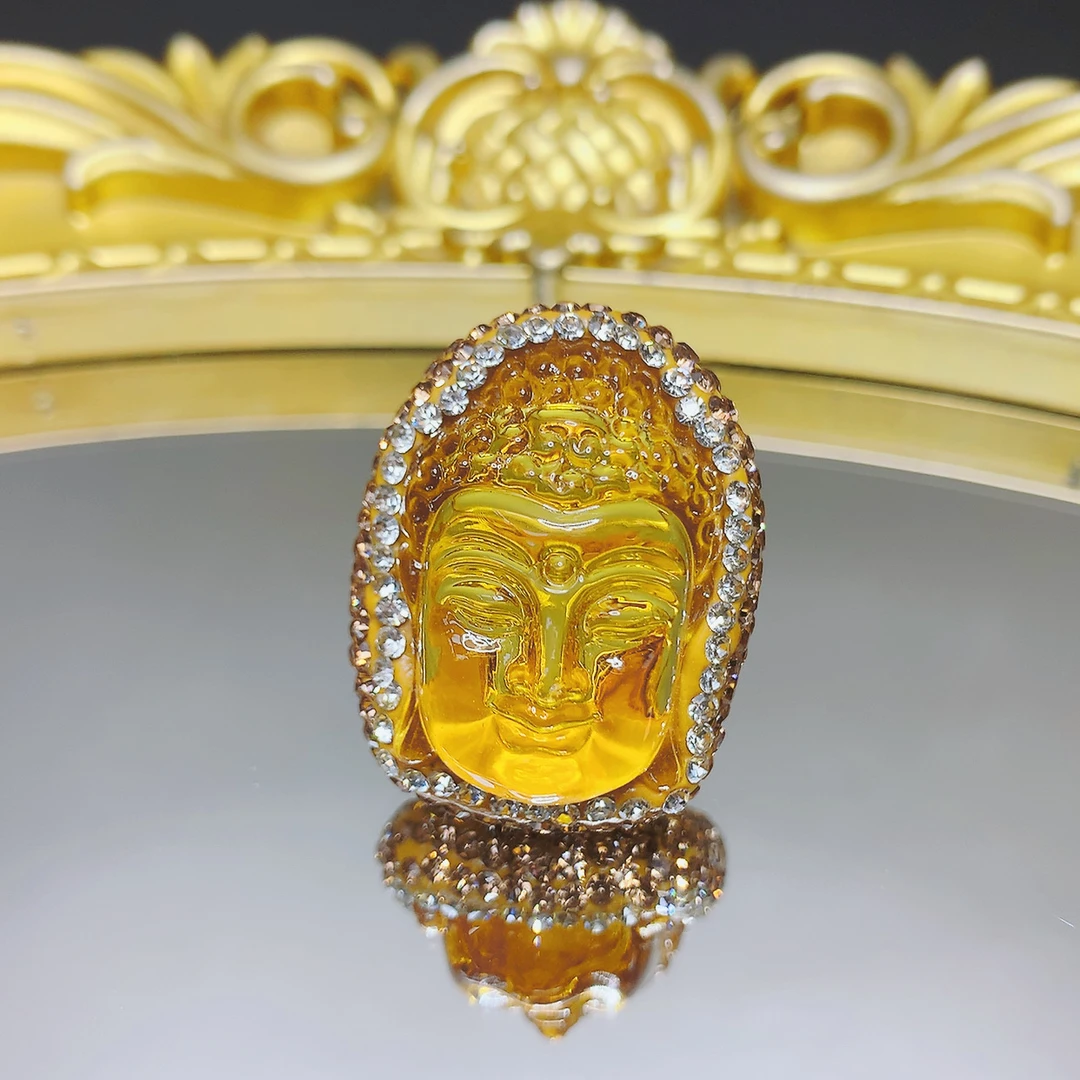 铜合金戒指 053时尚经典设计 黄色奢华佛头女款戒指