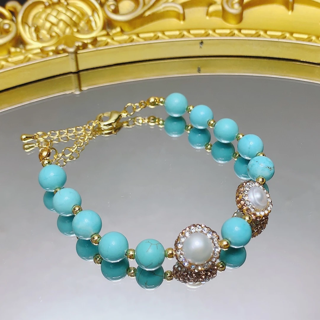 铜合金手链 8096 手工设计时尚百搭蓝色手链