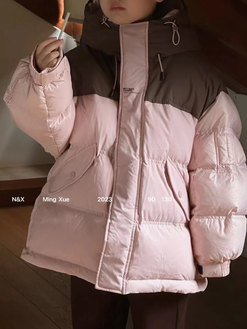 儿童女童加厚套装小童时尚保暖冬季连帽休闲