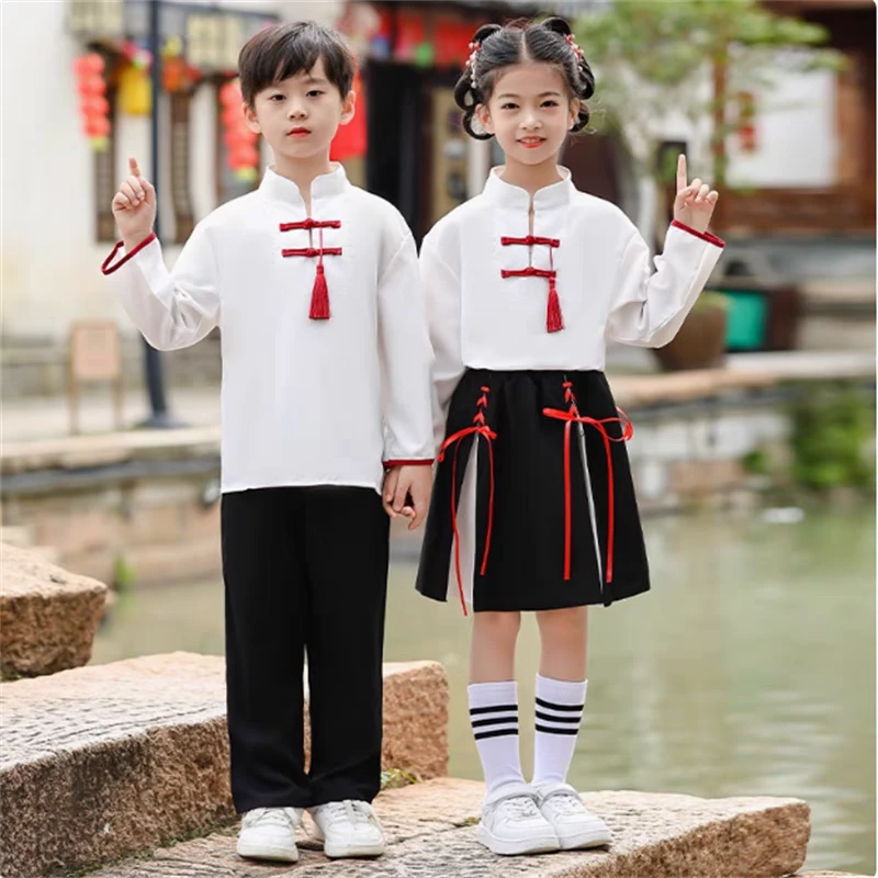 儿童中国风表演服中小学生合唱演出服运动会班服六一朗诵服