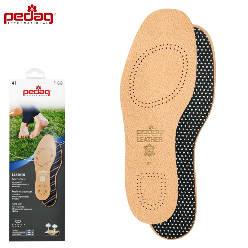 PEDAG德国进口不累脚羊皮鞋垫透气舒适吸汗柔软夏季运动软底可裁
