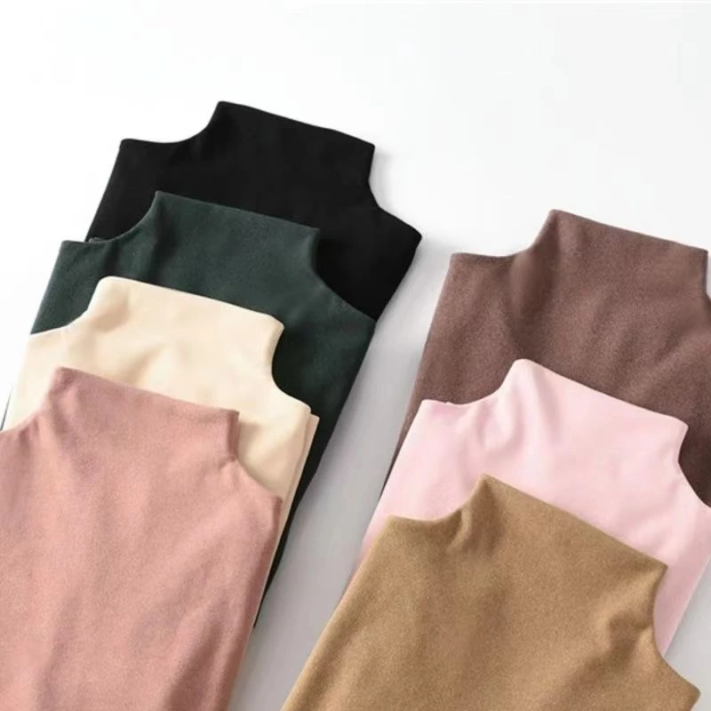 半高领双面德绒打底衫女秋冬内搭保暖加绒加厚洋气上衣2022新款