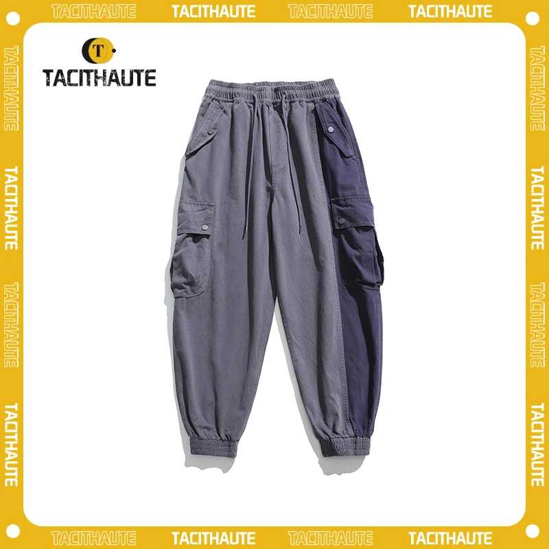 TACITHAUTE原创春秋美式复古运动裤男街头宽松收口情侣束脚休闲裤