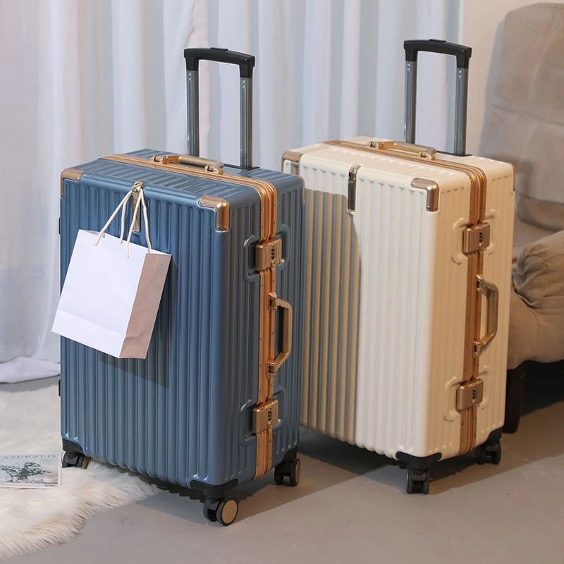 24寸行李箱高端铝框大容量结实耐用旅行箱男女学生拉杆箱密码皮箱