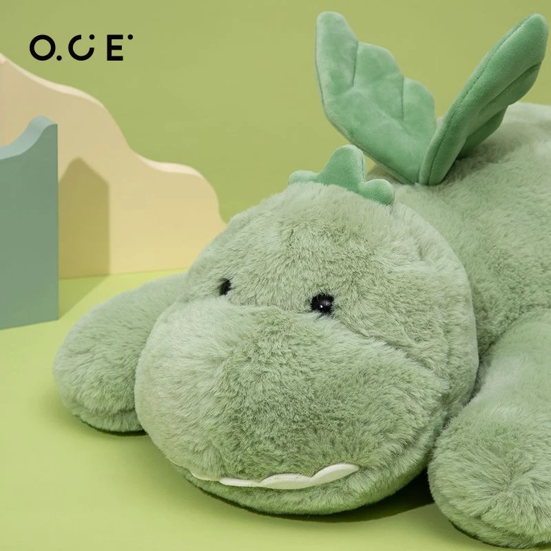 OCE坐/趴姿小绿龙毛绒玩具童车安抚手偶玩偶抱枕睡觉女生礼物可爱