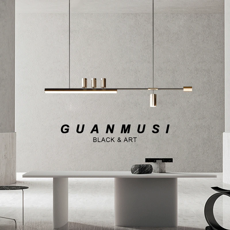 意式餐厅吊灯轻奢餐桌灯高级感一字长条设计师款简约现代吧台吊灯