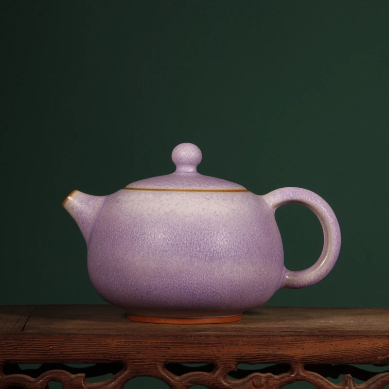 钧瓷原矿高温瓷精品茶器西施壶薰衣草釉色精美陶瓷