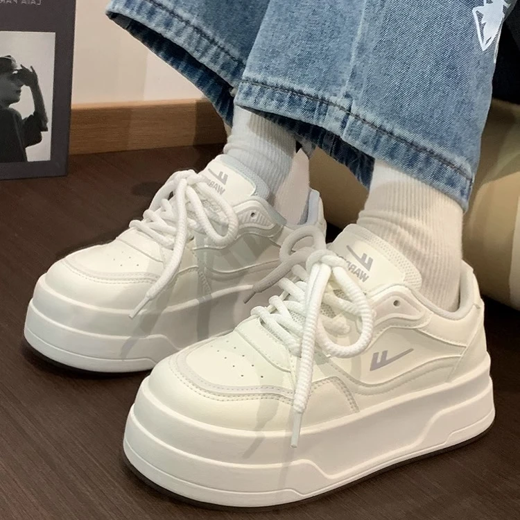 回力2024新款女鞋增高厚底板鞋女款百搭韩版学生小众运动厚底鞋
