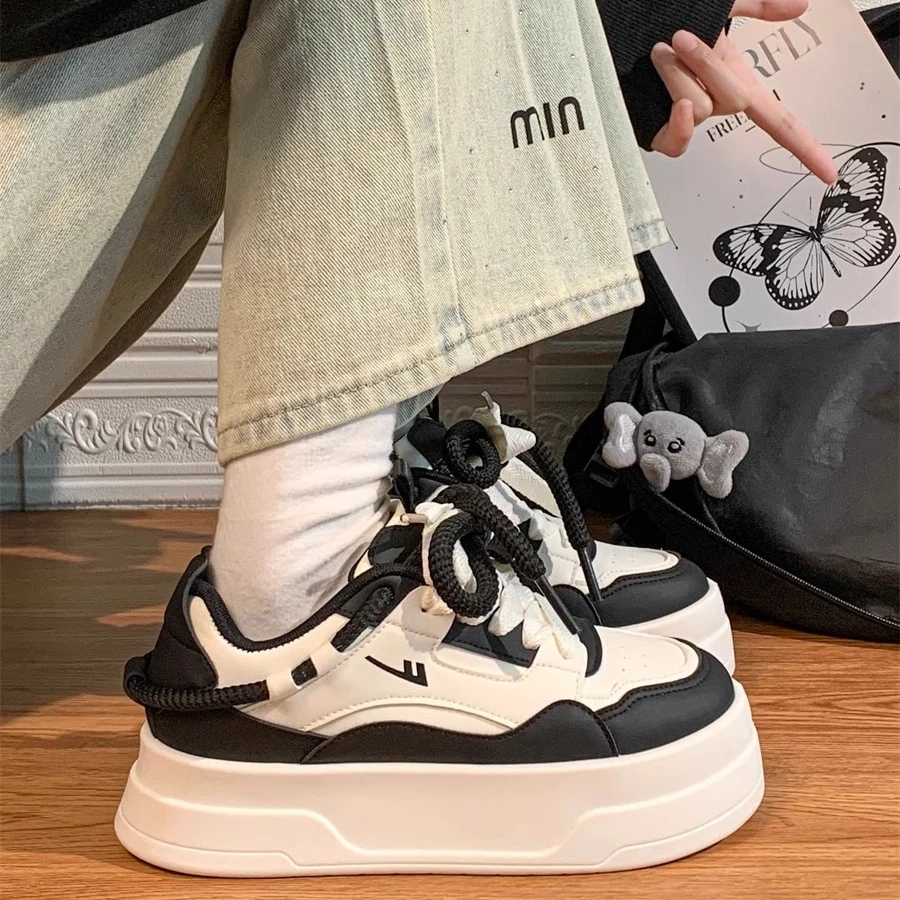 回力厚底增高粉色面包鞋子女2024秋季新款爆款原创美式板鞋小白鞋