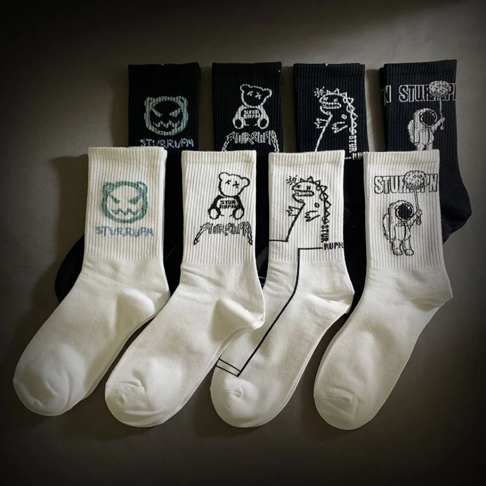 袜子男中筒ins长袜潮秋冬季薄款长筒高帮潮流嘻哈情侣运动篮球袜