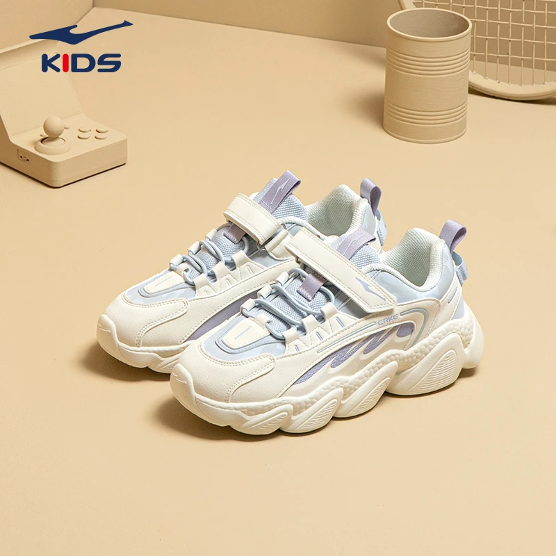 甜心面包鞋｜鸿星尔克中大童潮款防水厚底6-12岁运动鞋75122302159