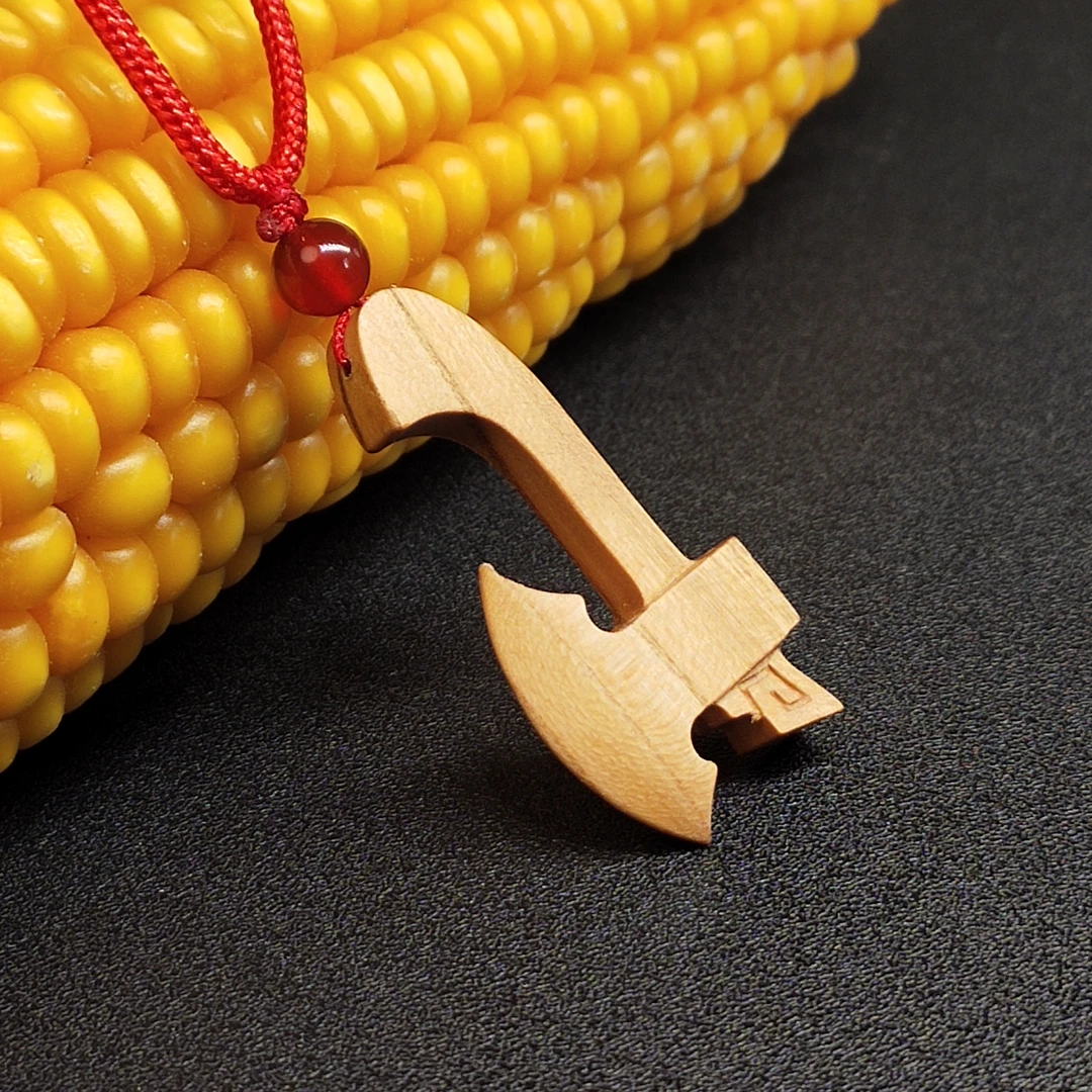 纯手工雕刻桃木斧子脖挂汽车挂件桃木剑吊坠手链桃木刀钥匙扣脚链