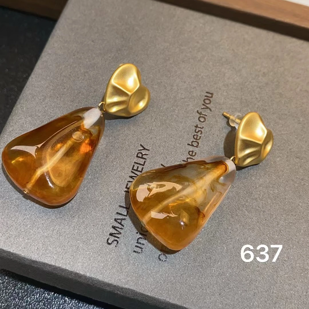 铜合金耳饰 轻奢时尚饰品 小众中古气质耳钉 个性铜合金饰品