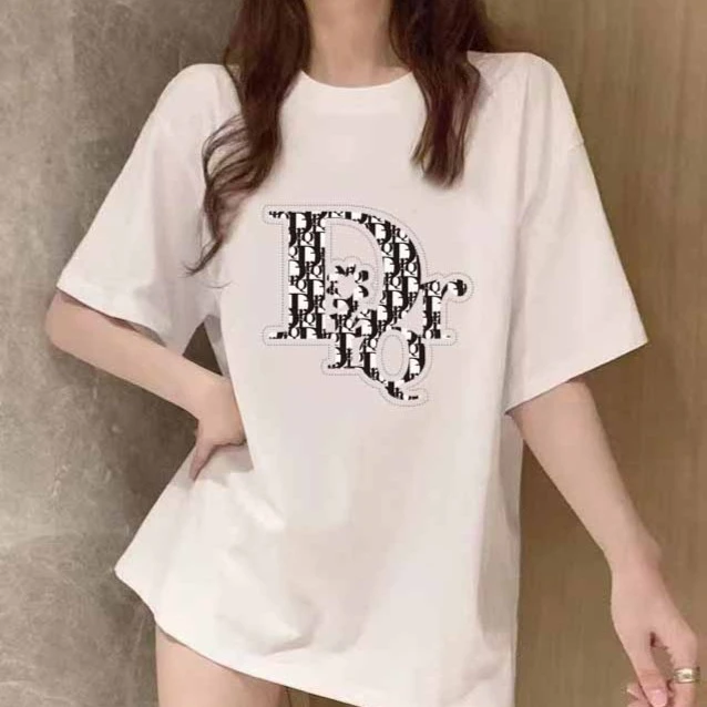 （清仓破价)时尚潮流情侣装百搭国潮圆领短袖T恤运动运动印花