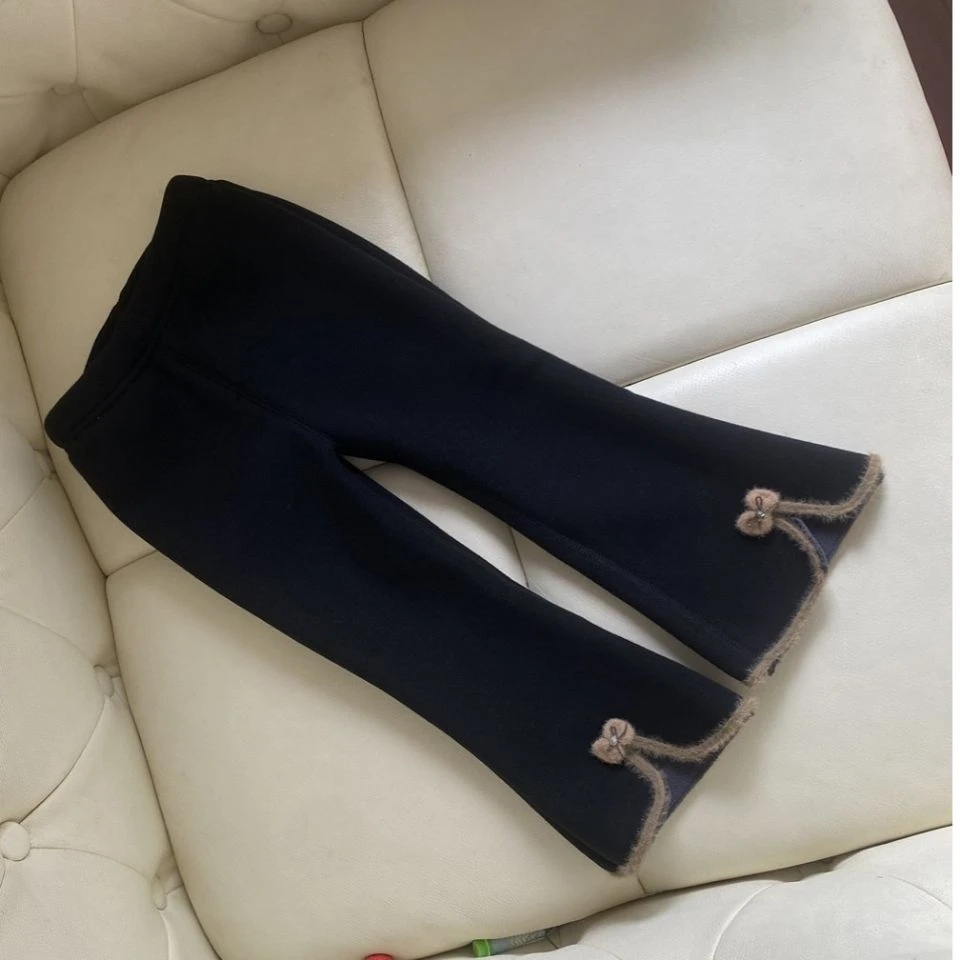 巴拉拉【加绒/不加绒】女童喇叭裤小女孩新款时髦长裤0-7岁儿童修