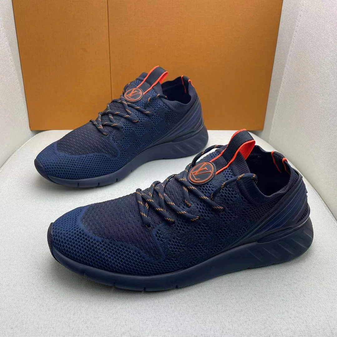 LouisVuitton/路易威登藏蓝色网面轻便透气运动鞋/国码41.5/95新