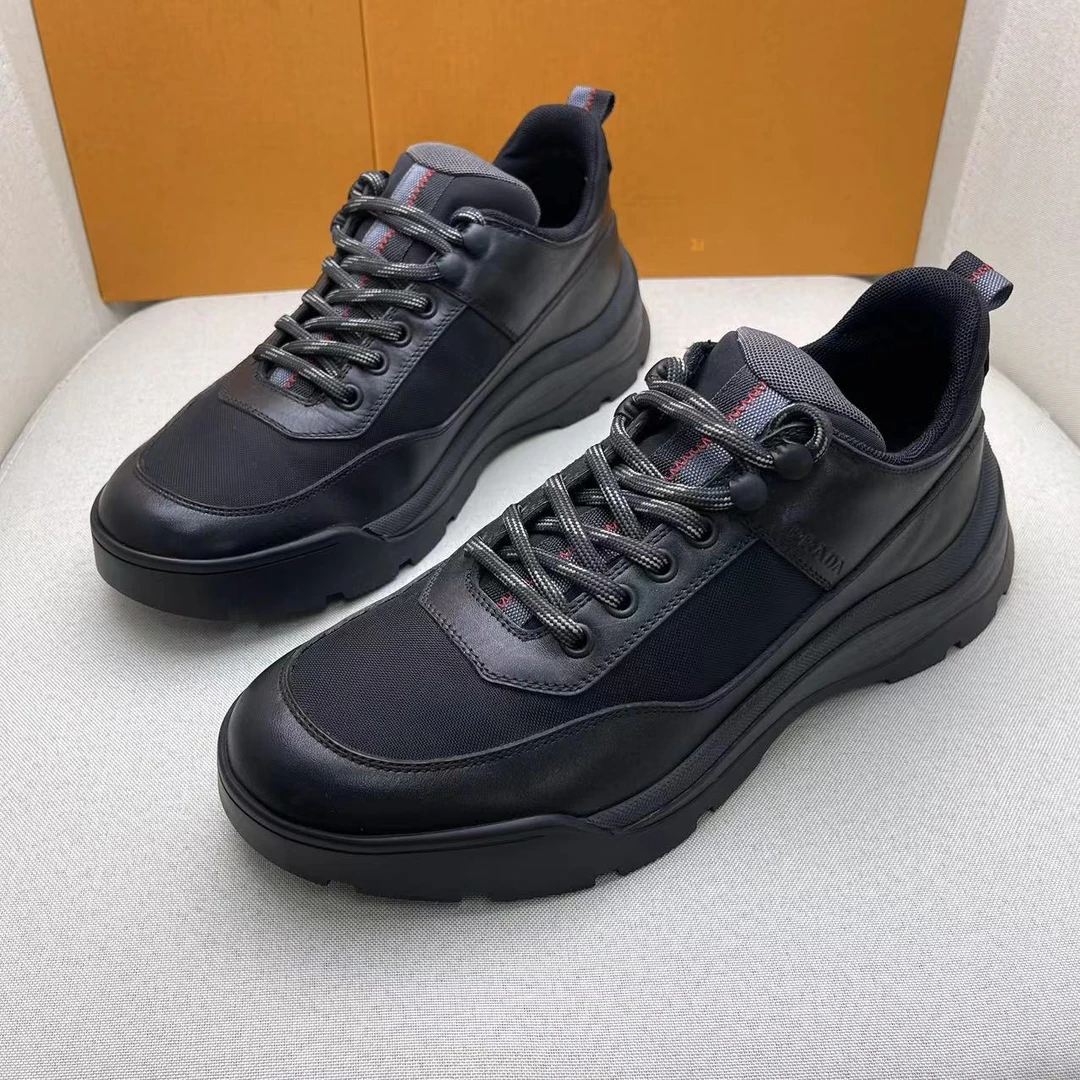 Prada/普拉达黑色网面拼接舒适时尚百搭运动鞋/39欧/98新