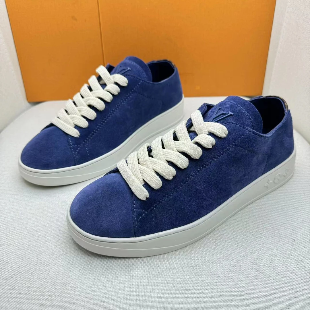 LouisVuitton/路易威登蓝色麂皮百搭时尚休闲低帮板鞋/40欧/全新