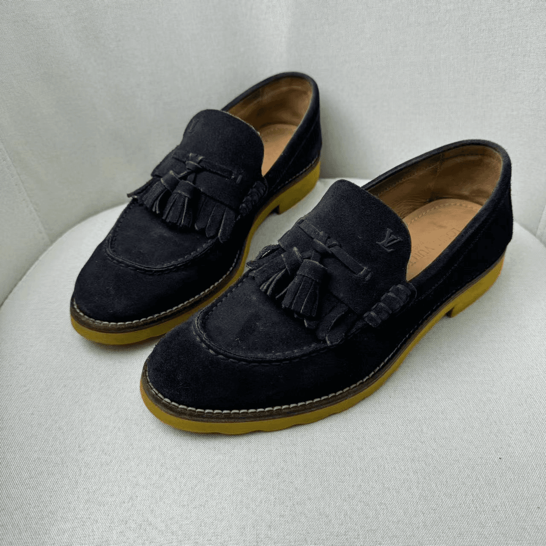LouisVuitton/路易威登黑色时尚百搭系带复古英伦皮鞋/41欧/97新