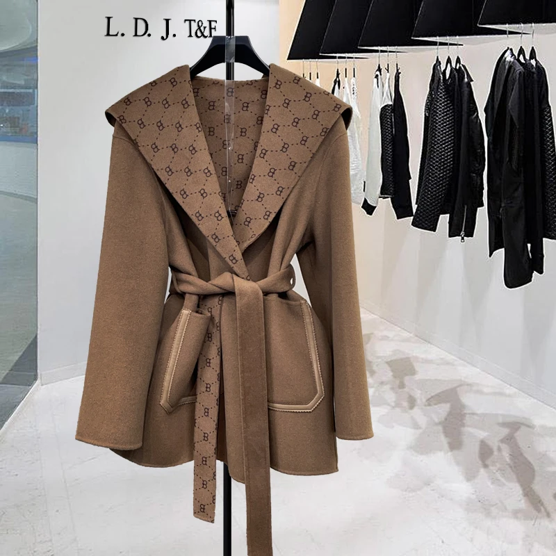 【伦敦定制】老钱风大气风衣女气质收腰中长款系带外套LDW7099