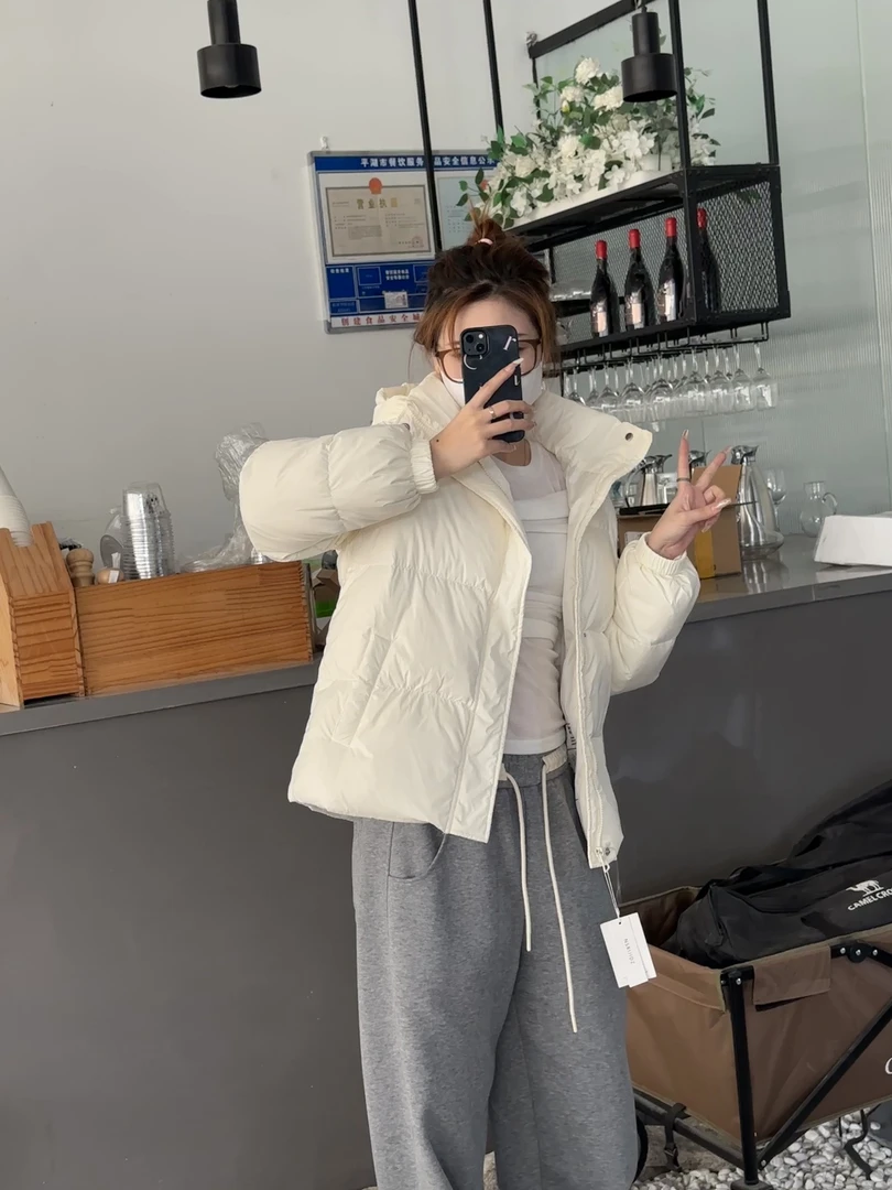 24年金离子两穿白鸭绒百搭可拆卸帽子外套加厚羽绒韩系宽松休闲