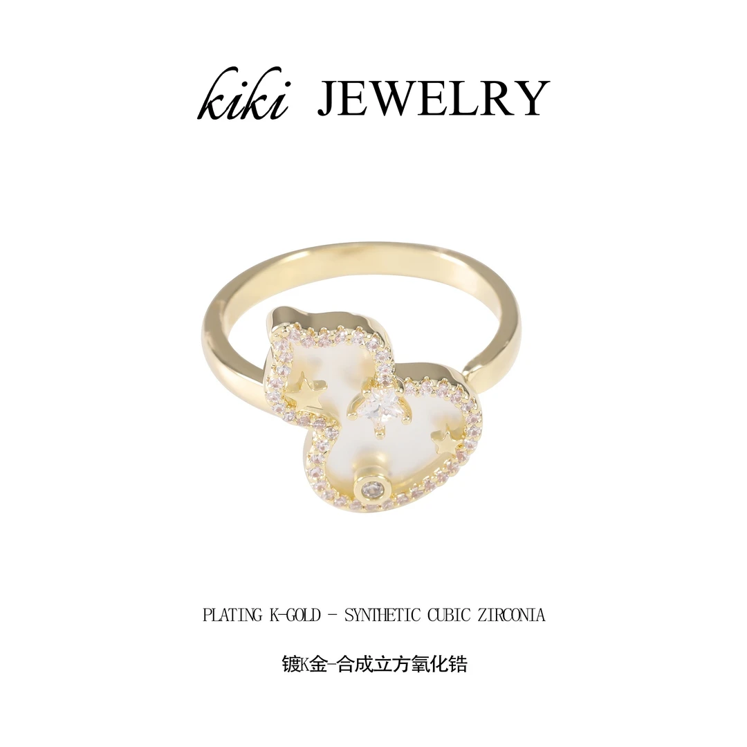 合金锆石戒指 葫芦戒指女新款小众轻奢时尚高级感 1009
